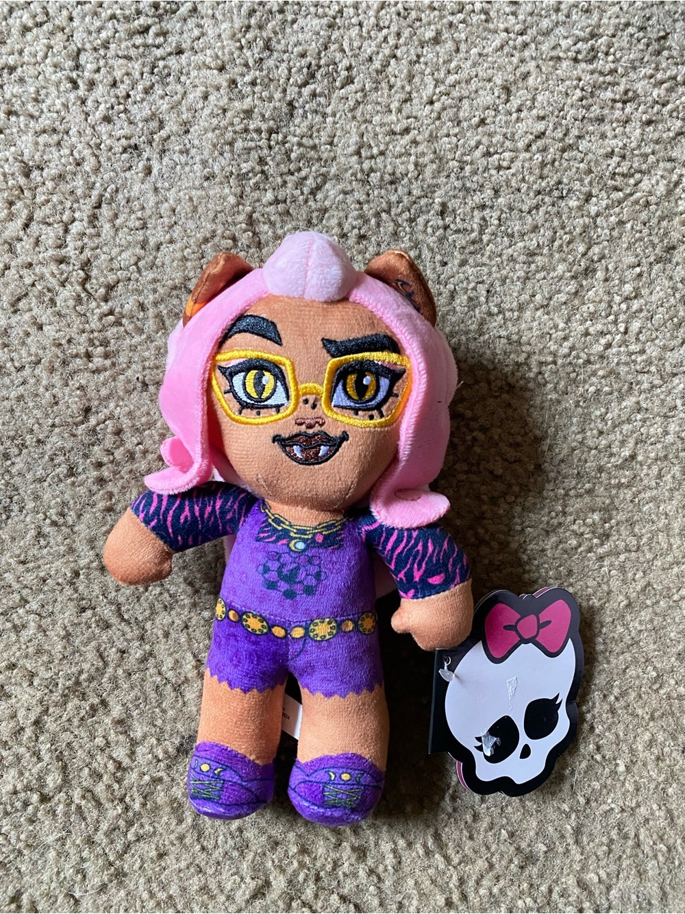 Clawdeen Wolf Monster High NWT  Plush Doll with Purple Outfit